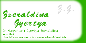 zseraldina gyertya business card